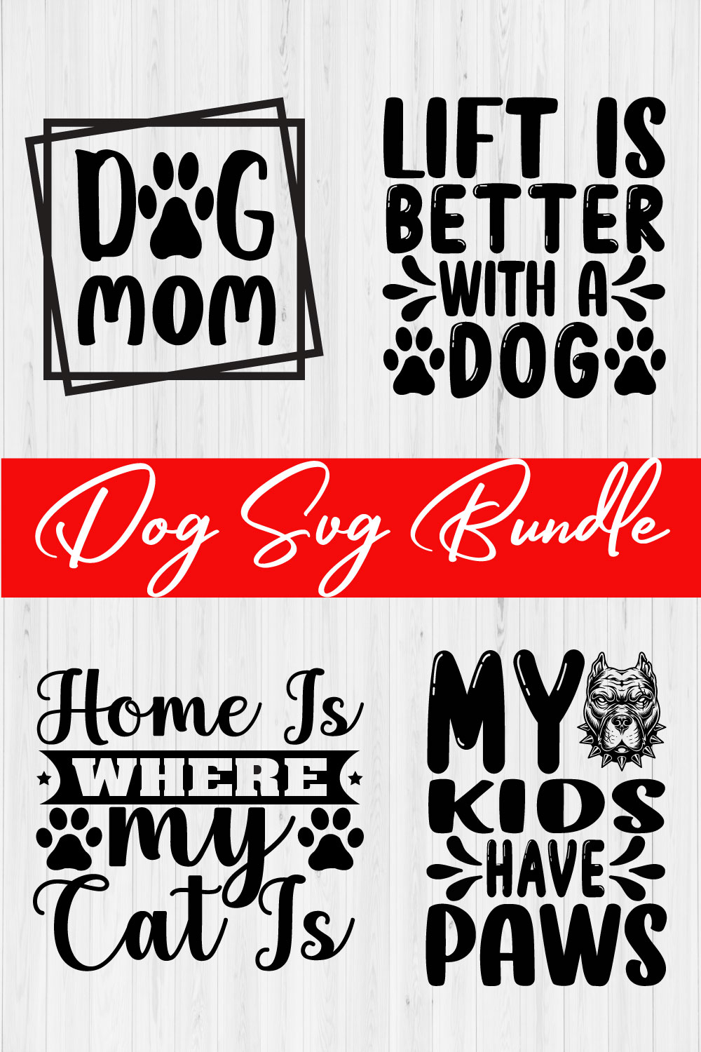 Dog T-shirt Design Bundle Vol11 pinterest preview image.