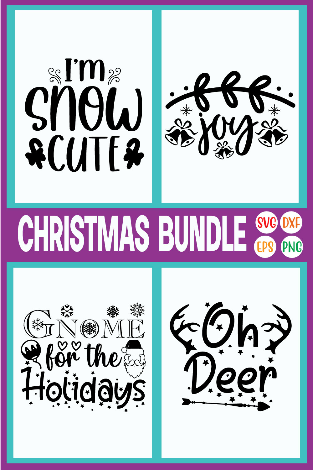 Christmas Svg Quotes Set Vol19 pinterest preview image.