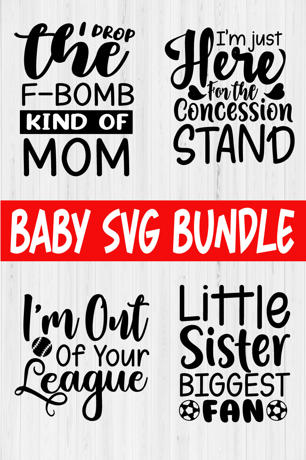 Baby Svg Quote Design Bundle Vol10 pinterest preview image.