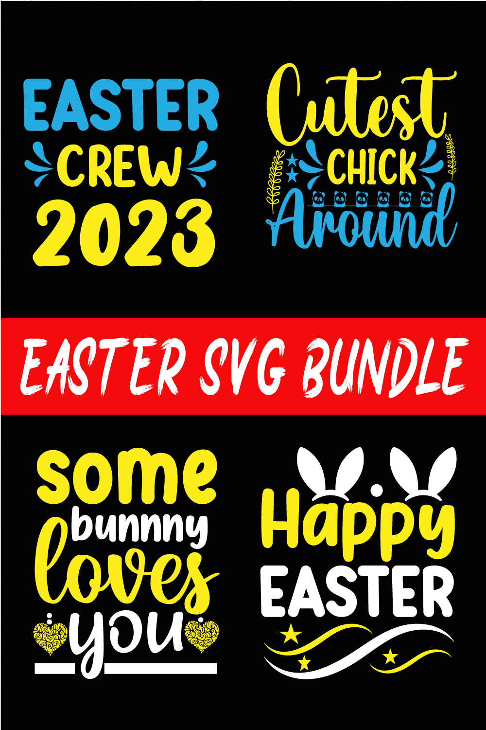 Easter Design Svg Bundle Vol9 pinterest preview image.