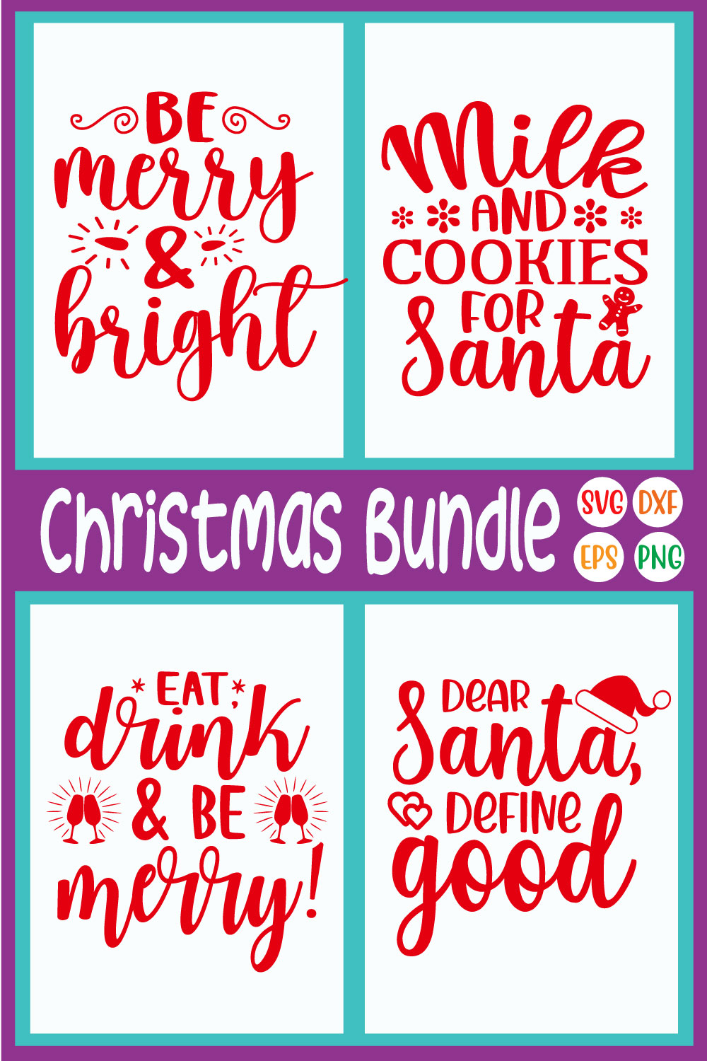 Christmas Svg Quotes Design Bundle Vol37 pinterest preview image.