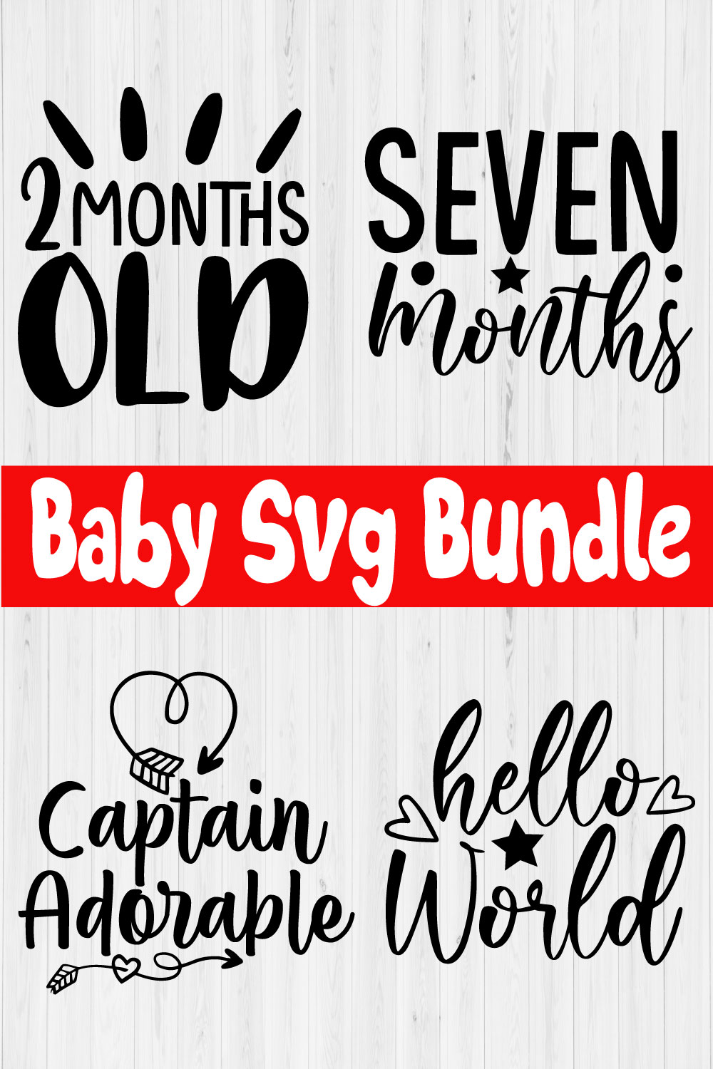 Baby Milestone Svg Design Vol8 pinterest preview image.