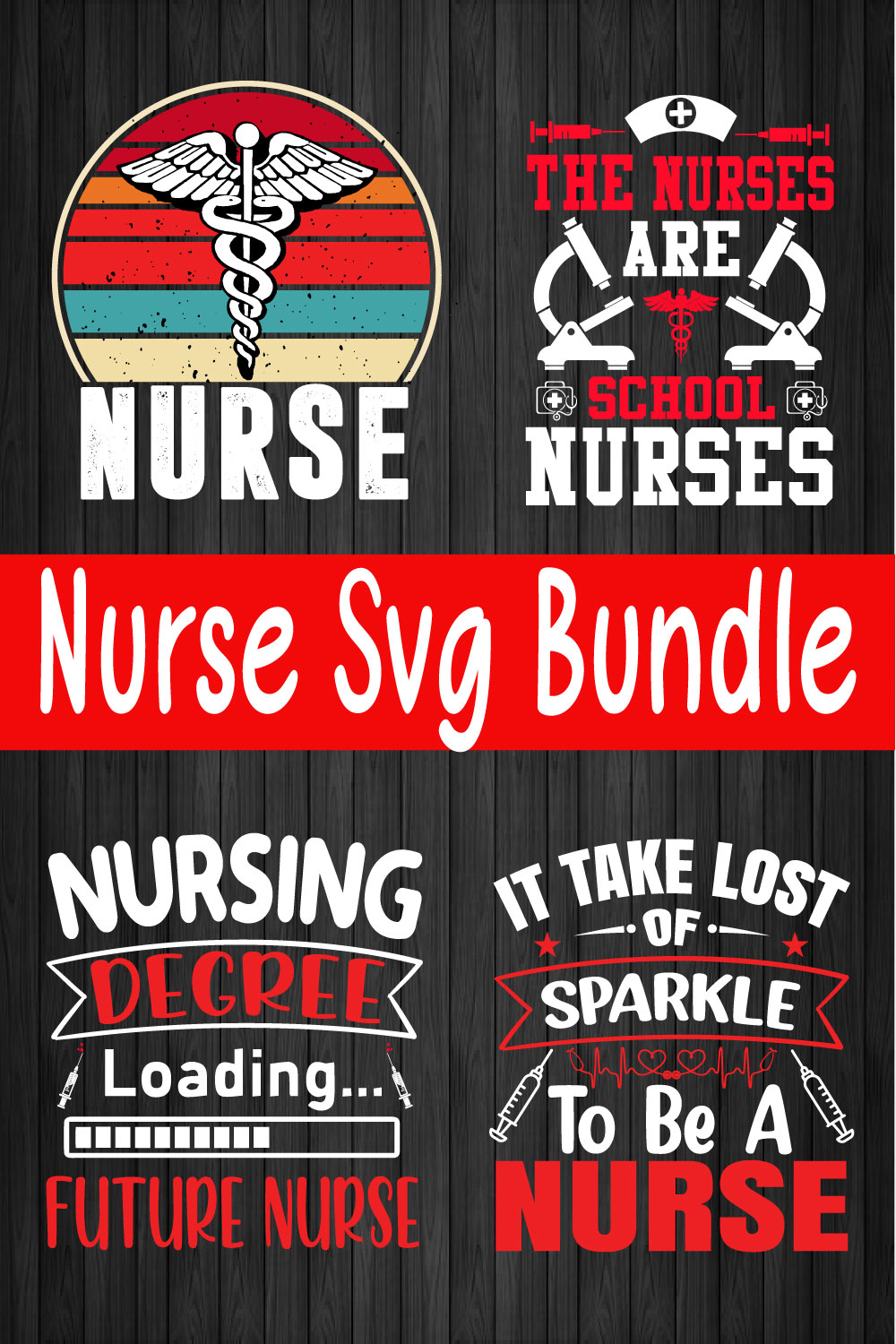 Nurse Svg Bundle Vol1 pinterest preview image.