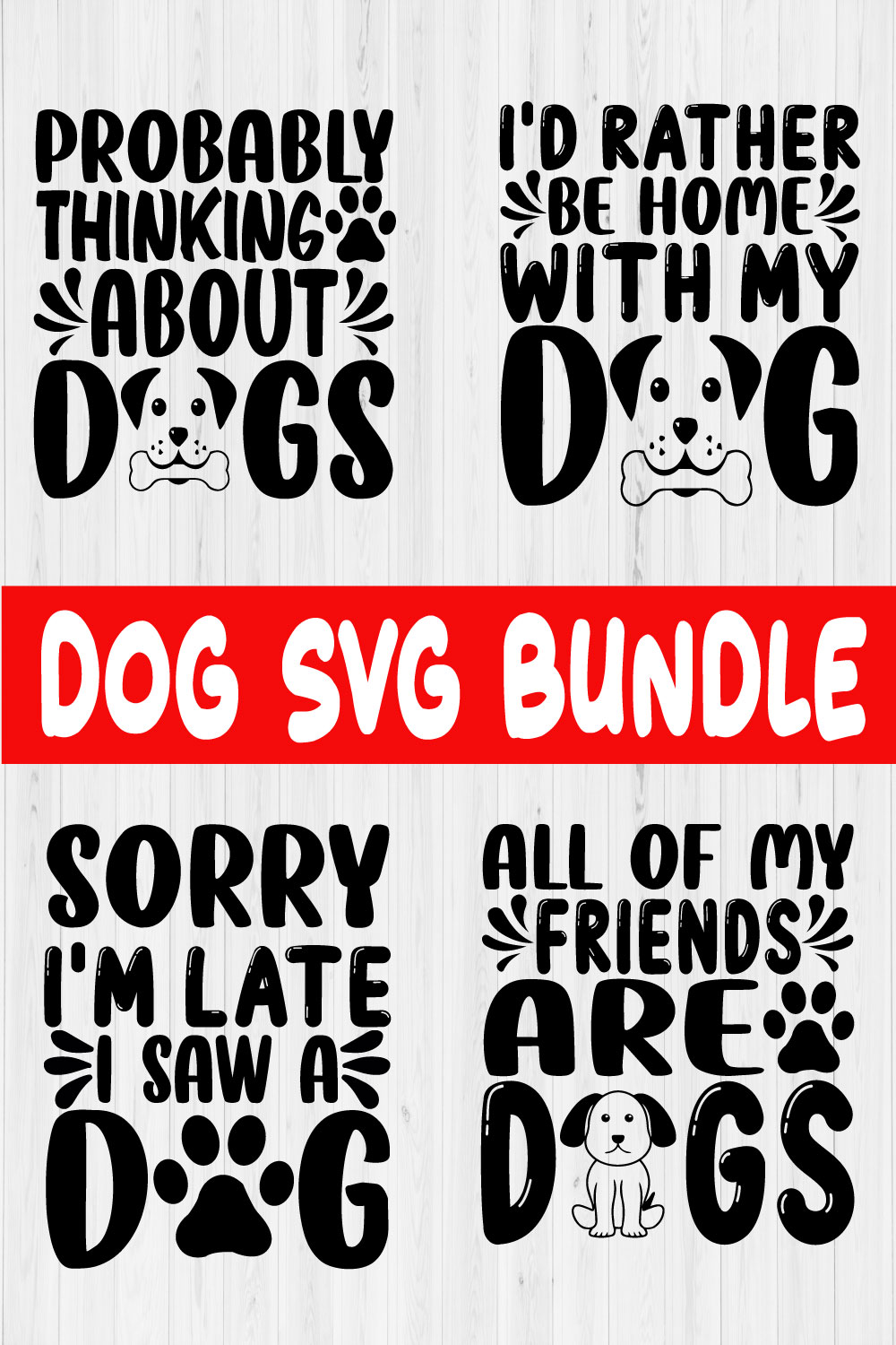 Dog Svg Design Bundle Vol8 pinterest preview image.