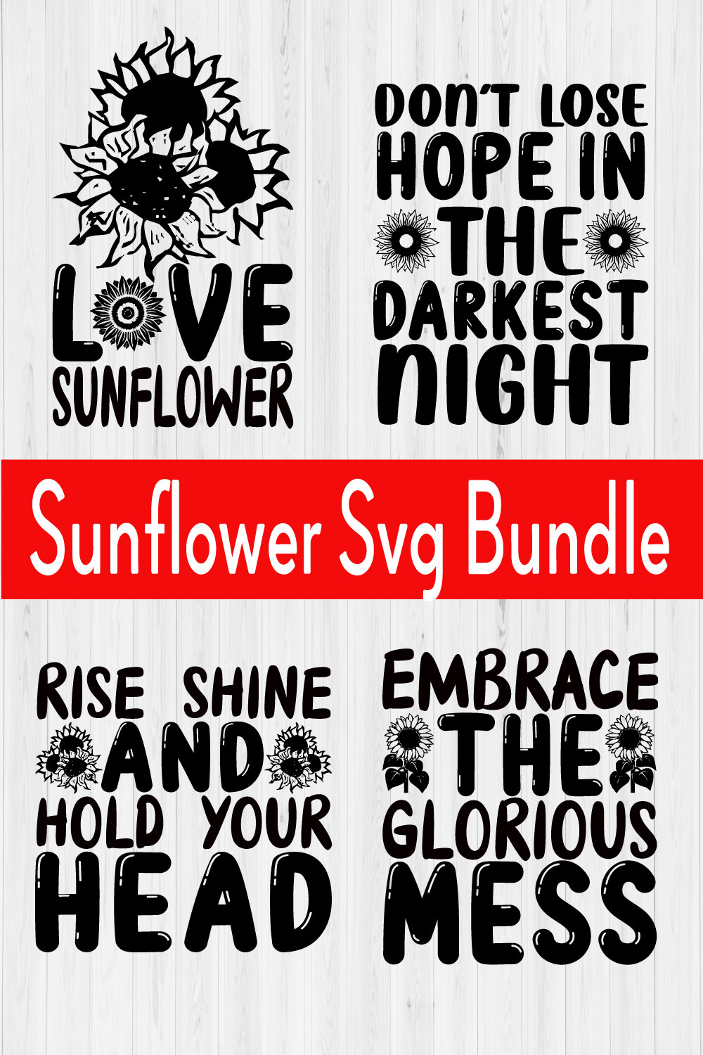 Sunflower T-shirt Design Bundle Vol3 pinterest preview image.