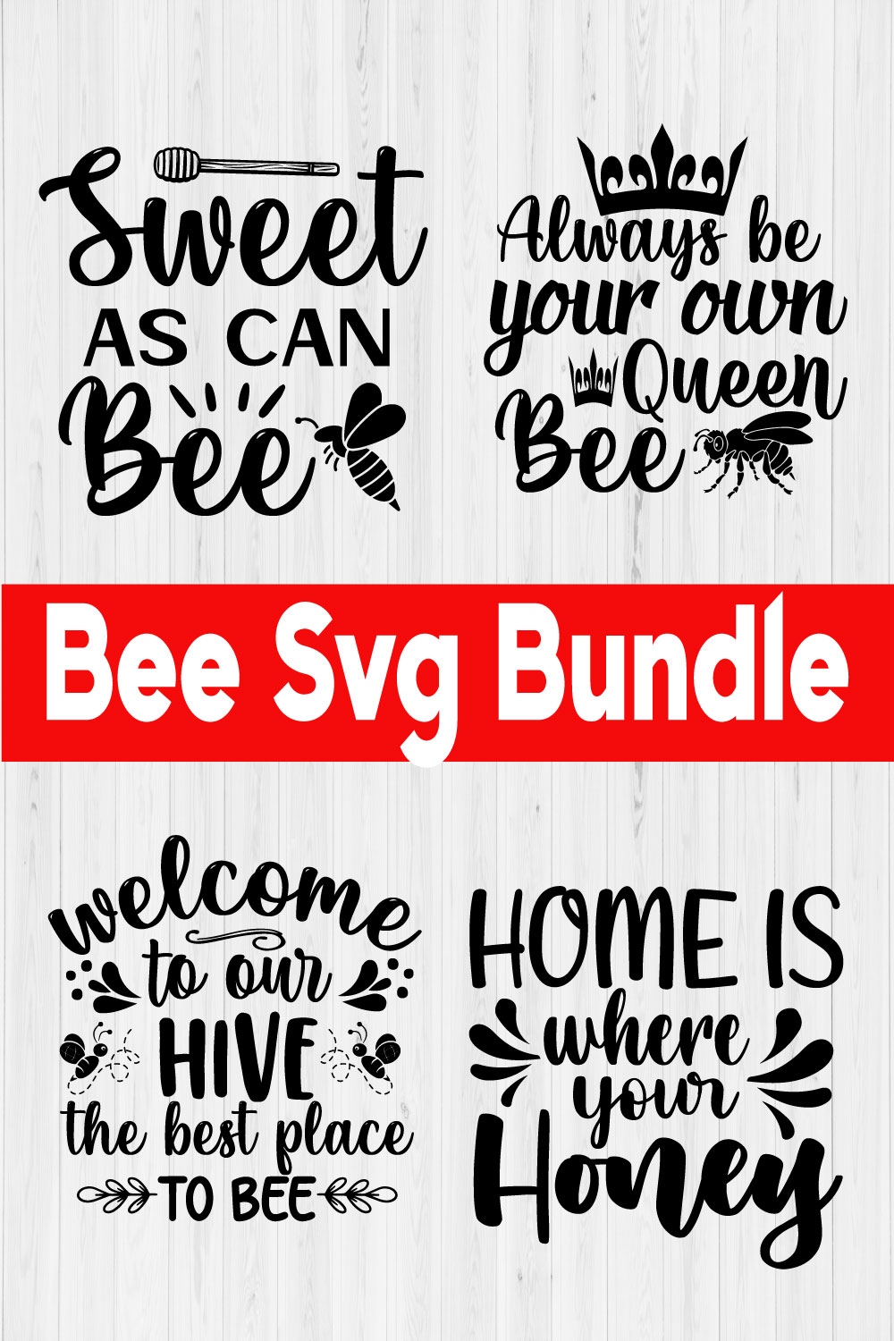 Bee Svg Bundle Vol1 pinterest preview image.