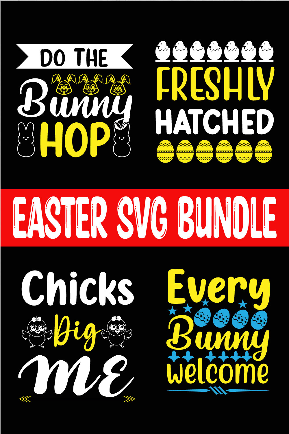 Easter Svg Typography Bundle Vol7 pinterest preview image.