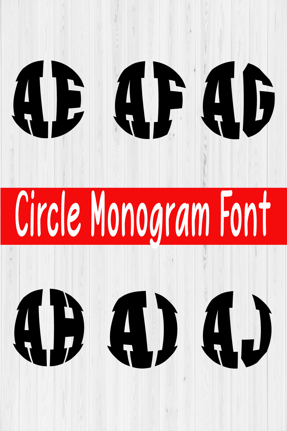 Circle Monogram Font Vol6 pinterest preview image.