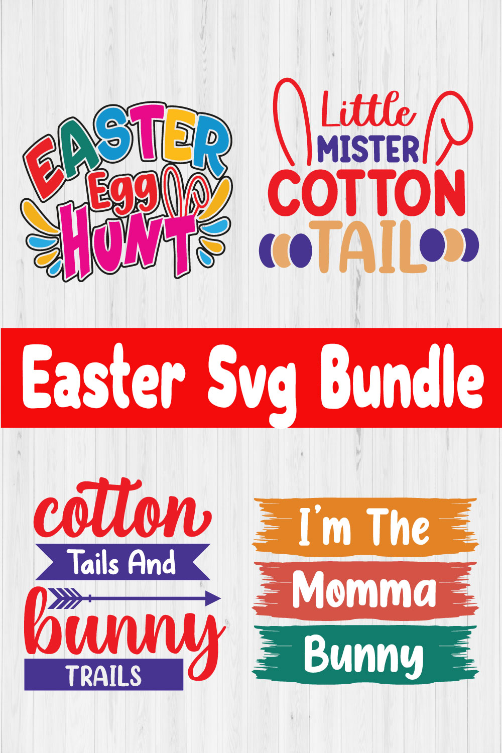 Easter Svg T-shirt Design Bundle Vol12 pinterest preview image.