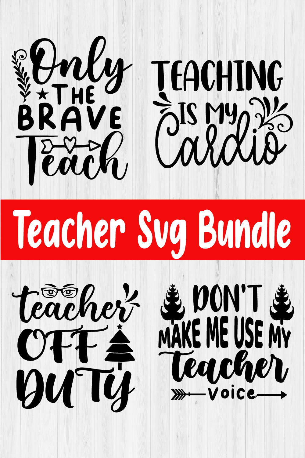 Teacher T-shirt Design Bundle Vol3 pinterest preview image.