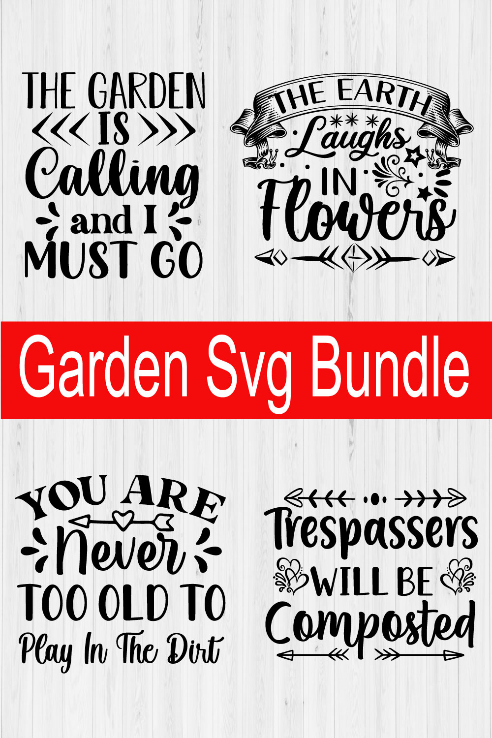 Garden T-shirt Design Bundle Vol7 pinterest preview image.