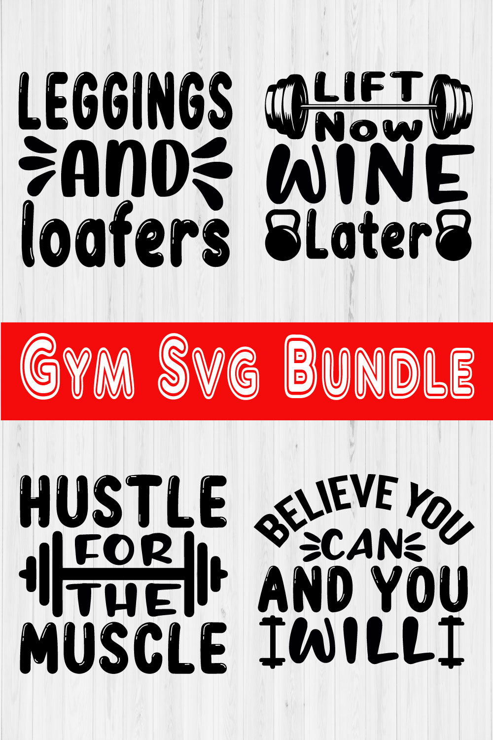 Gym Svg Design Bundle Vol7 pinterest preview image.