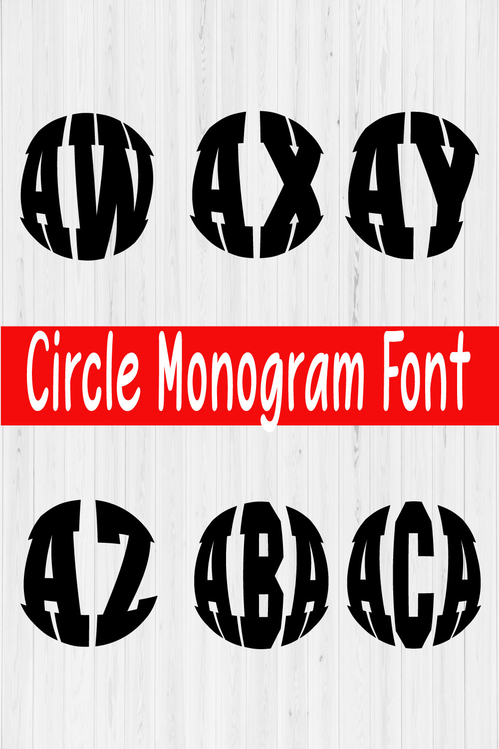 Monogram Svg Font Vol9 pinterest preview image.