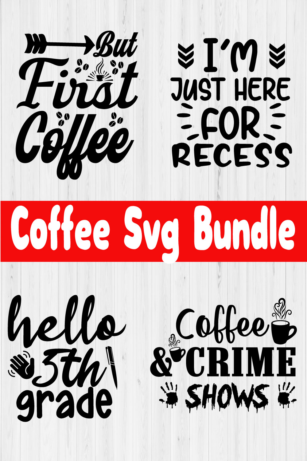 Coffee Svg Bundle Vol1 pinterest preview image.