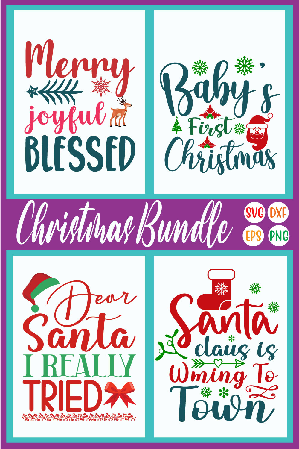 Christmas Svg Design Bundle Vol6 pinterest preview image.