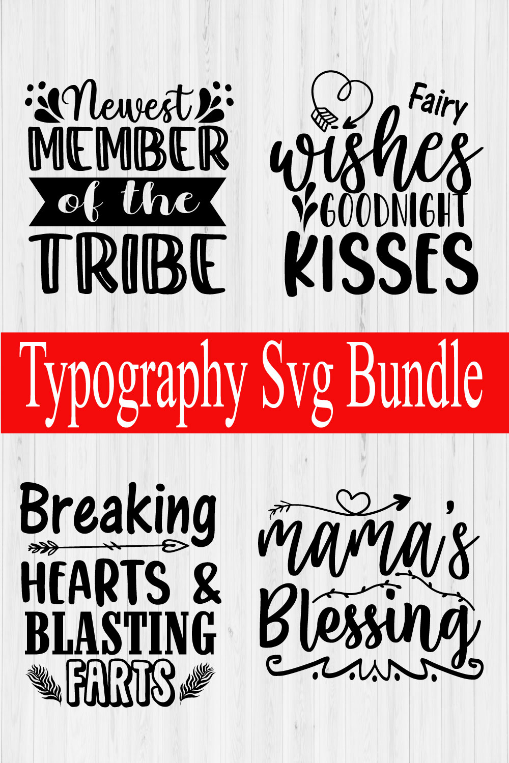 Typography Svg Design Bundle Vol2 pinterest preview image.