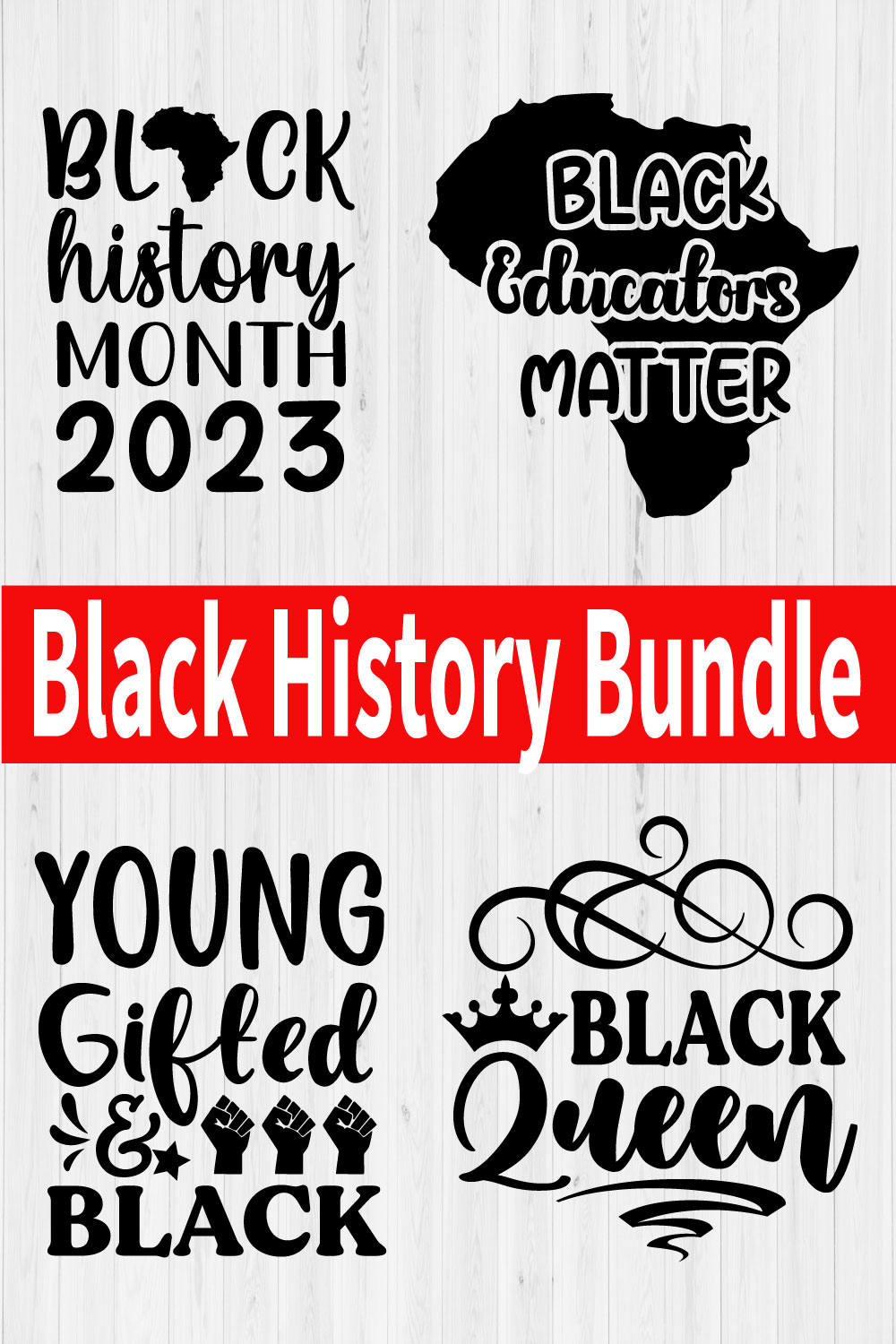 Black History Svg Design Bundle Vol2 pinterest preview image.