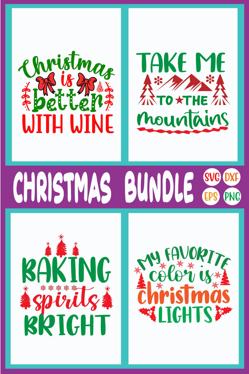 Christmas Svg Design Bundle Vol61 pinterest preview image.