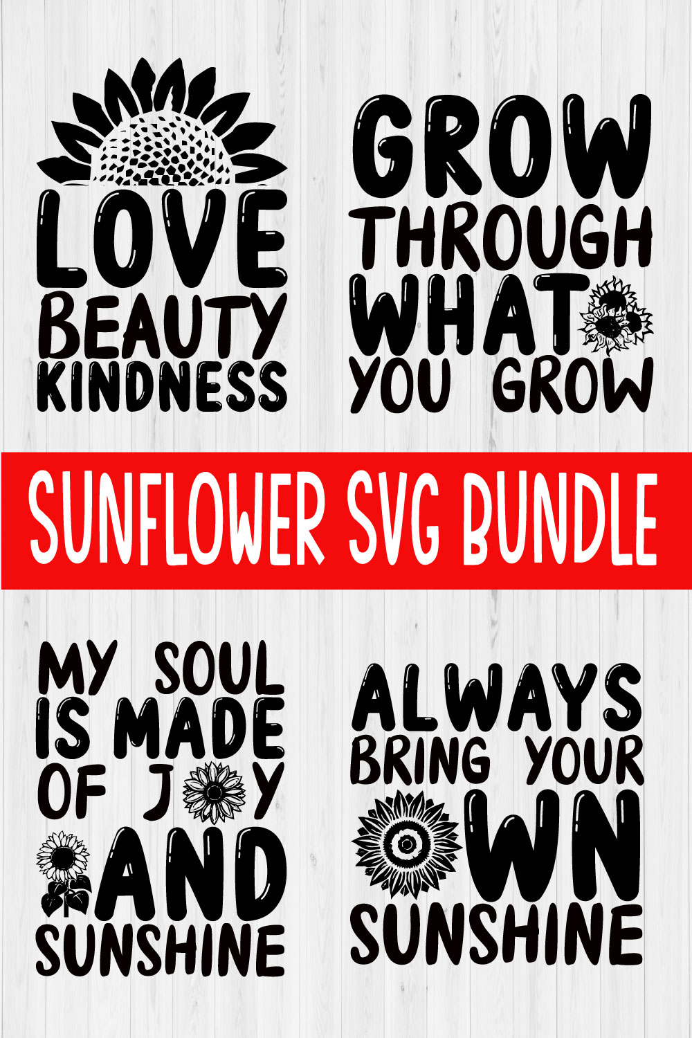 Sunflower Svg Design Bundle Vol2 pinterest preview image.