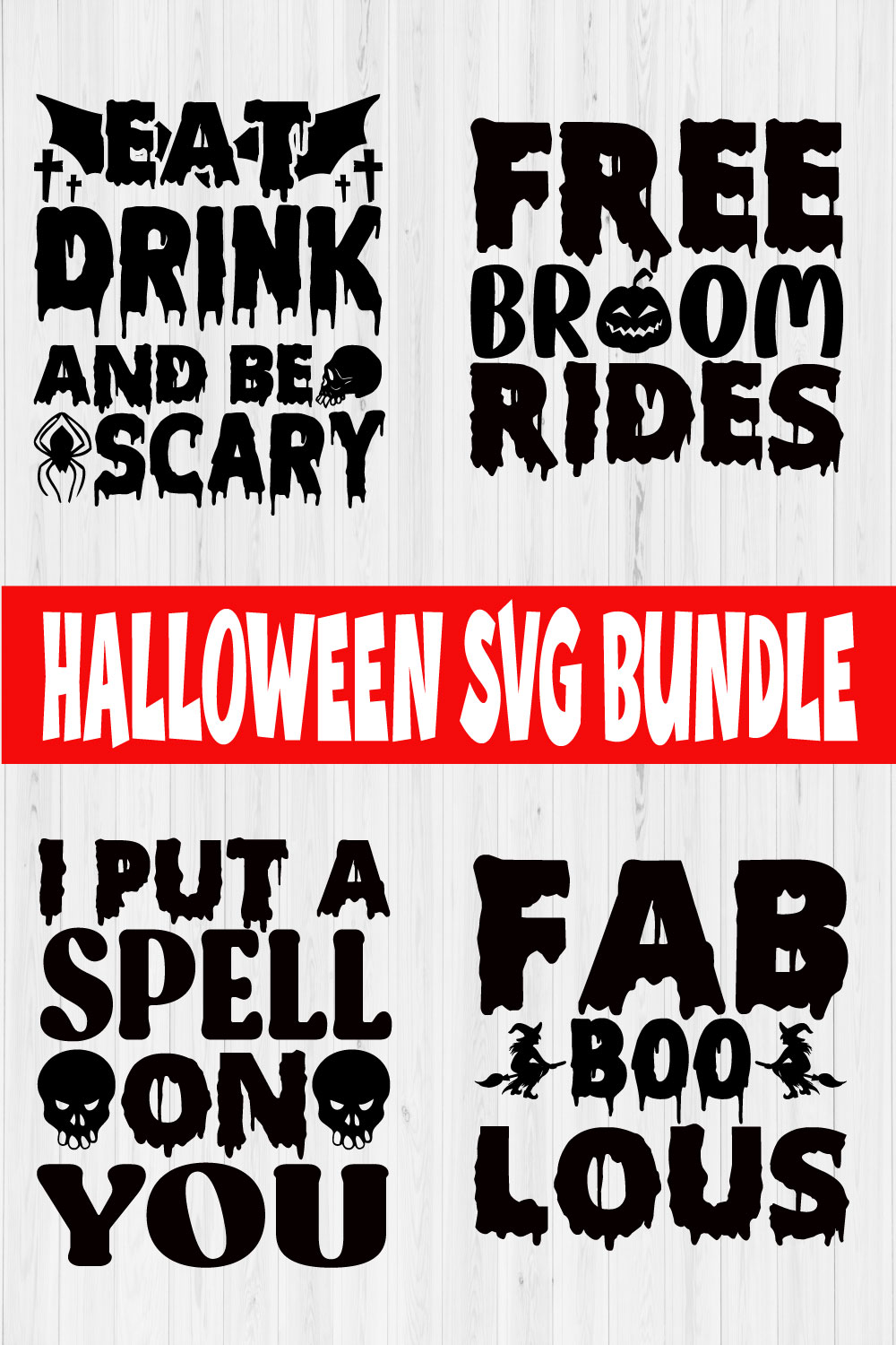 Happy Halloween Svg Bundle Vol2 pinterest preview image.