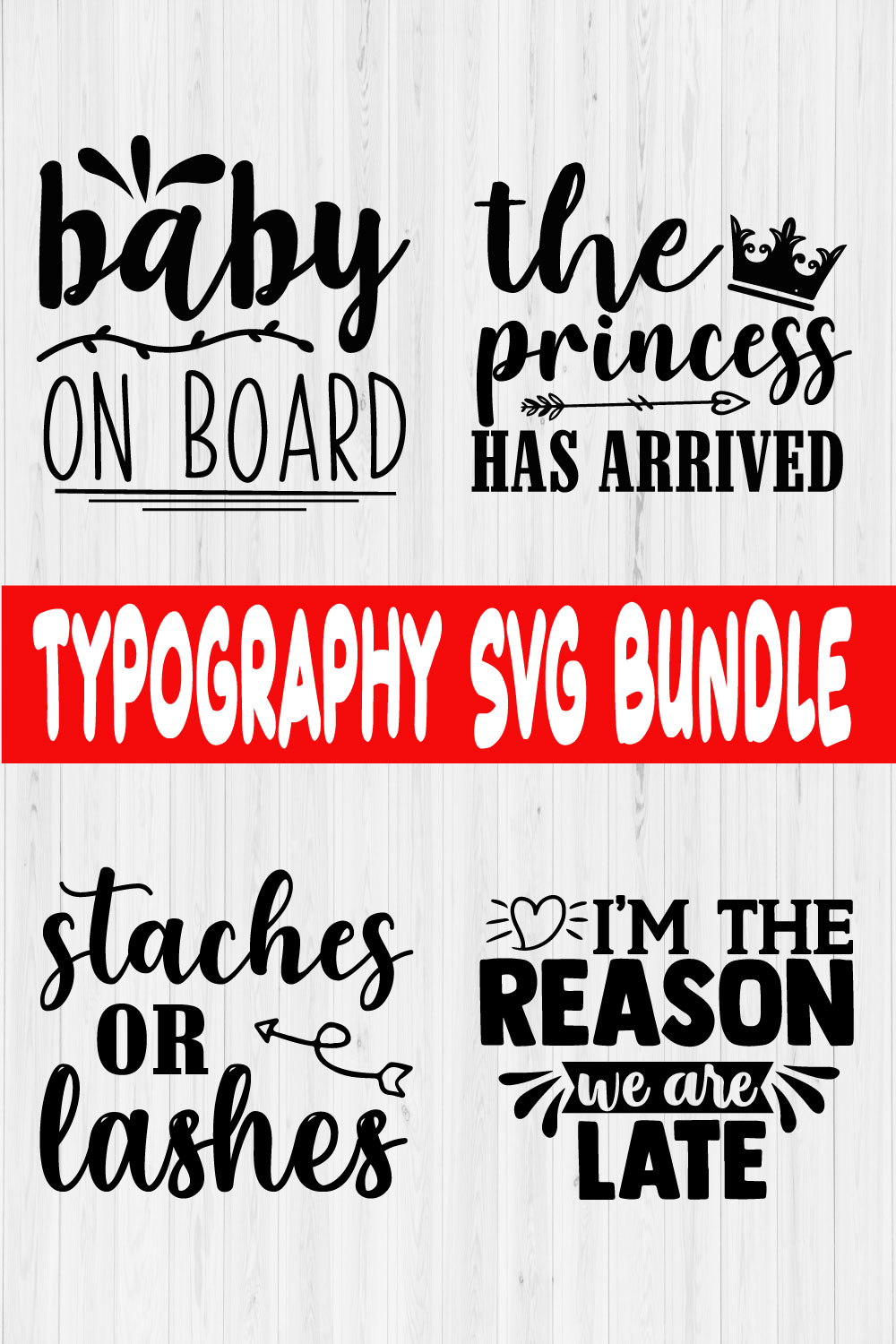 Typography Svg Quotes Bundle Vol3 pinterest preview image.
