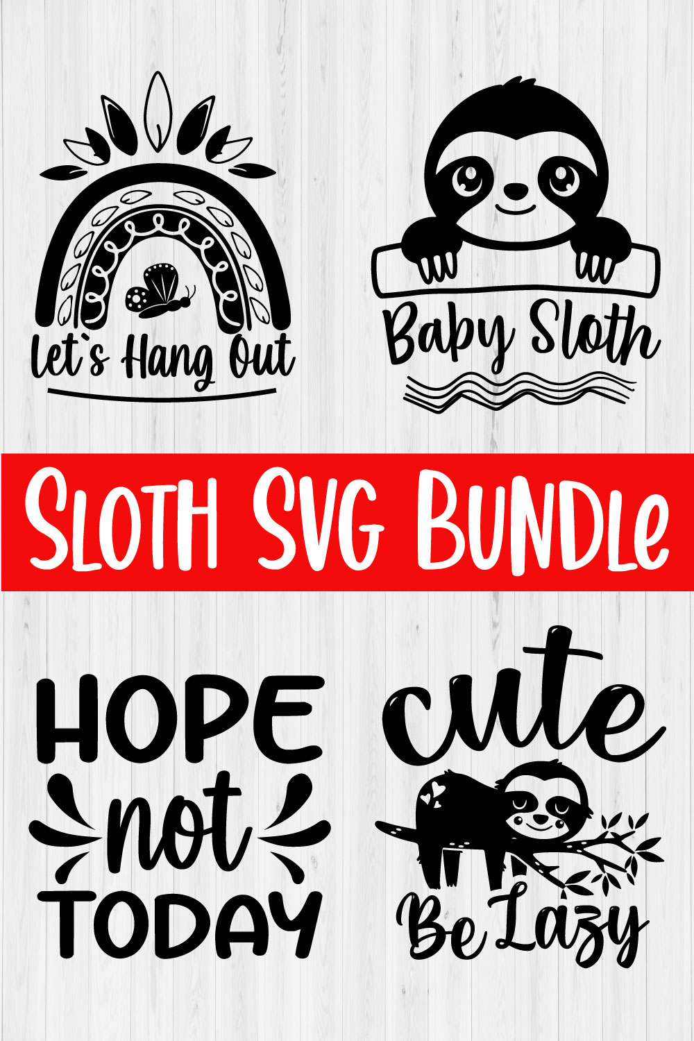 Sloth Svg Design Bundle Vol2 pinterest preview image.