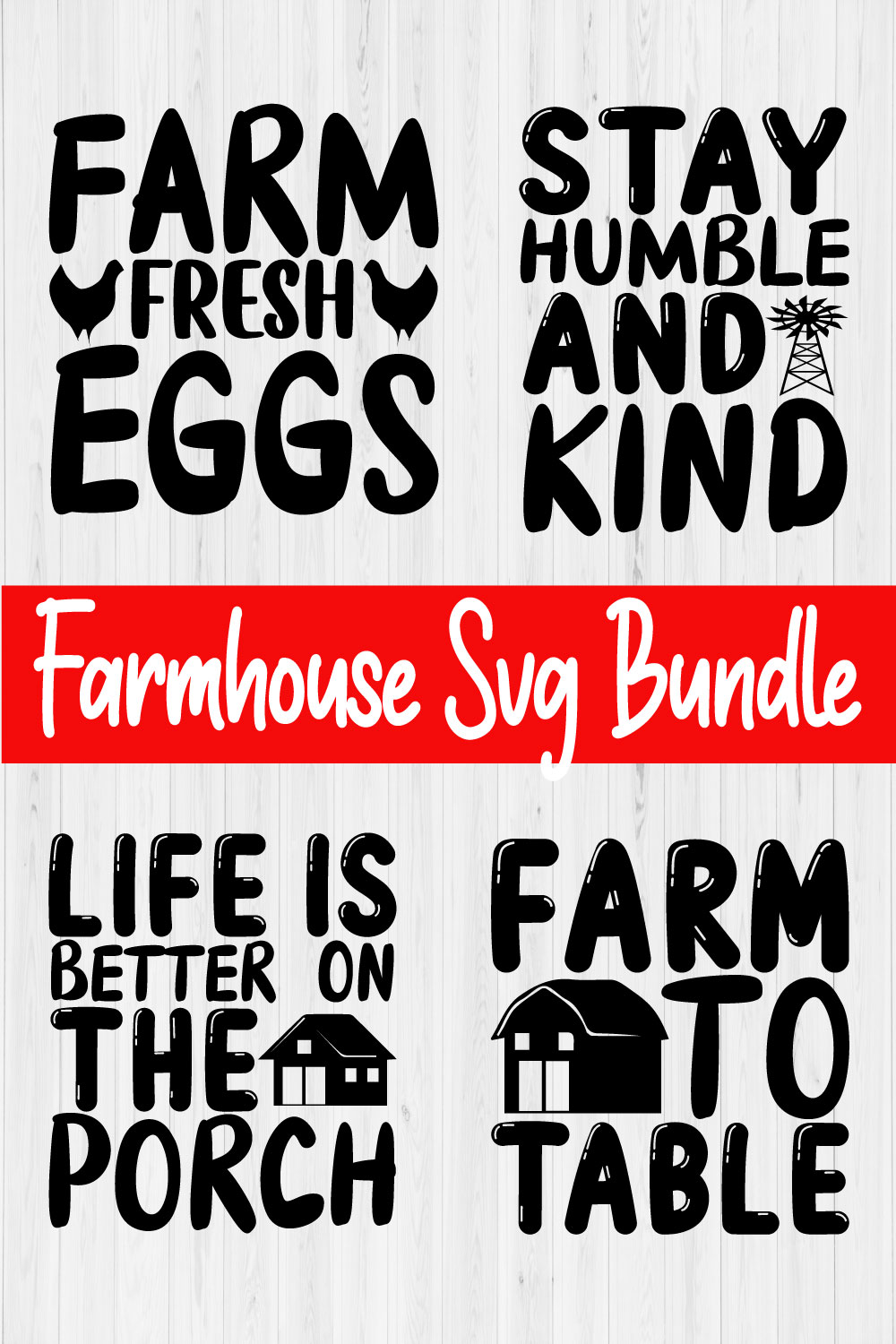Farmhouse Svg Design Bundle Vol2 pinterest preview image.