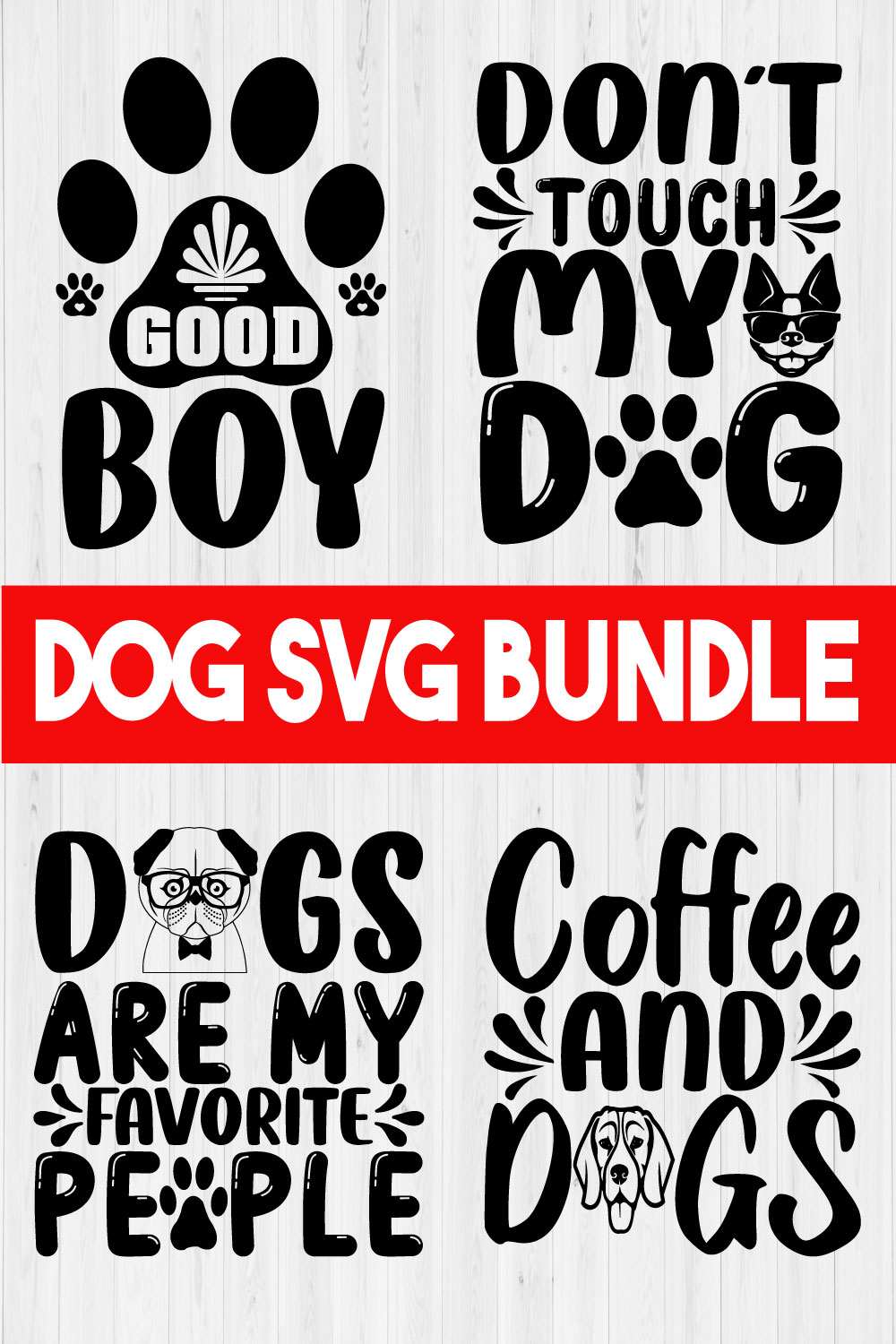Funny Dog Svg Design Bundle Vol5 pinterest preview image.