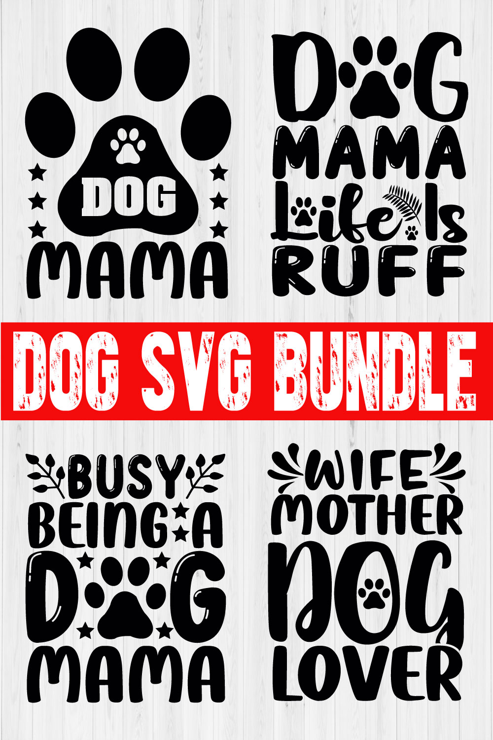 Dog Svg Design Bundle Vol15 pinterest preview image.