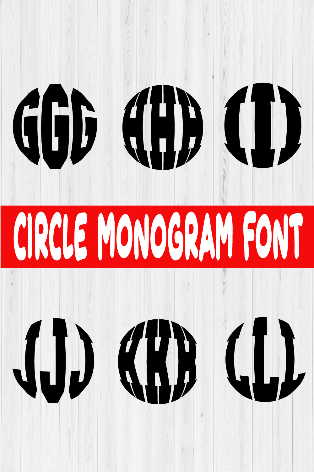 Circle Monogram Font Vol2 pinterest preview image.
