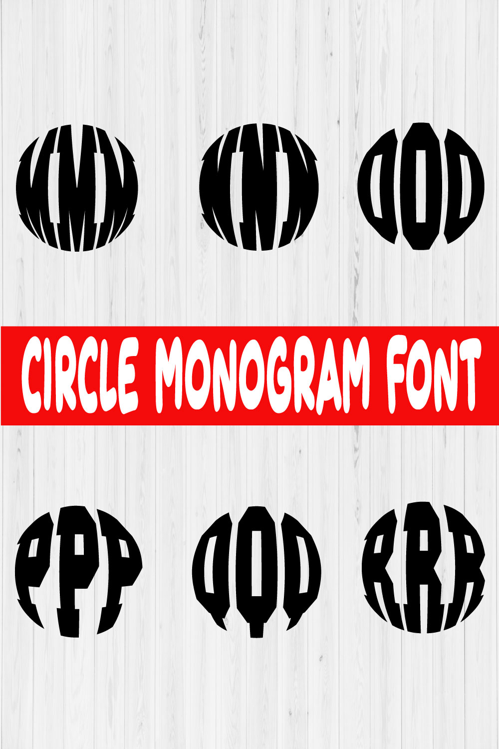 Circle Monogram Font Vol3 pinterest preview image.