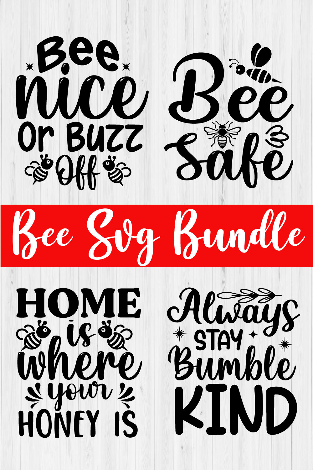 Bee T-shirt Design Bundle Vol4 pinterest preview image.