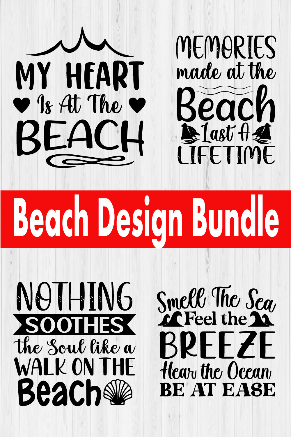 Beach Svg T-shirt Design Vol4 pinterest preview image.