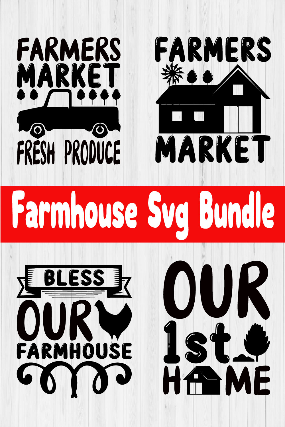 Farmhouse Svg Bundle Vol1 pinterest preview image.
