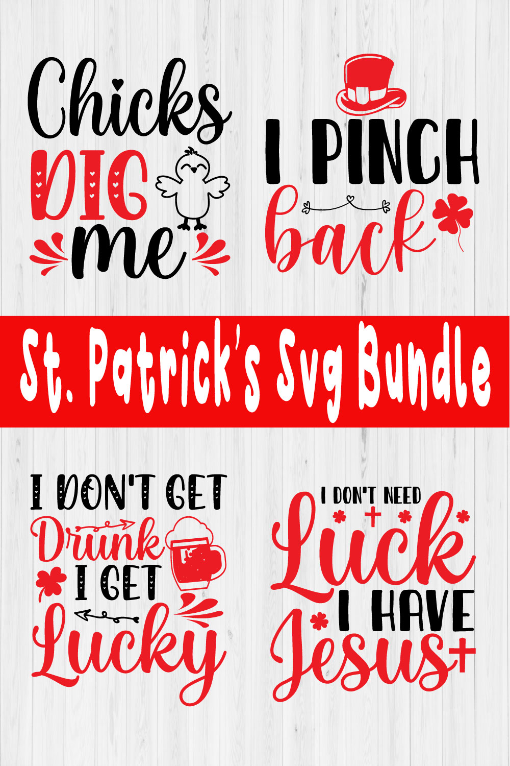 St Patrick's Day Svg Bundle Vol4 pinterest preview image.