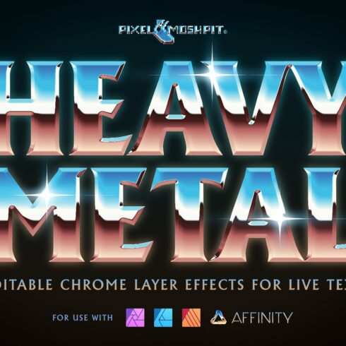 Heavy Metal Chrome Layer Styles cover image.