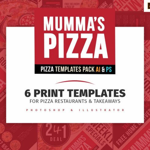 Pizza Menu Template Pack cover image.