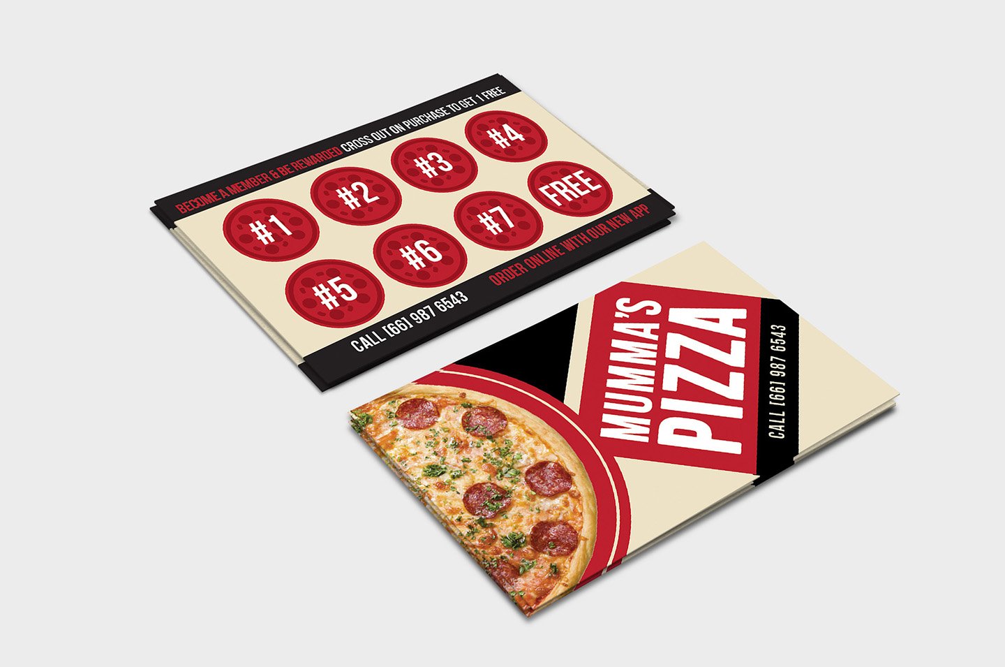 pizza restaurant loyalty card template 2 250