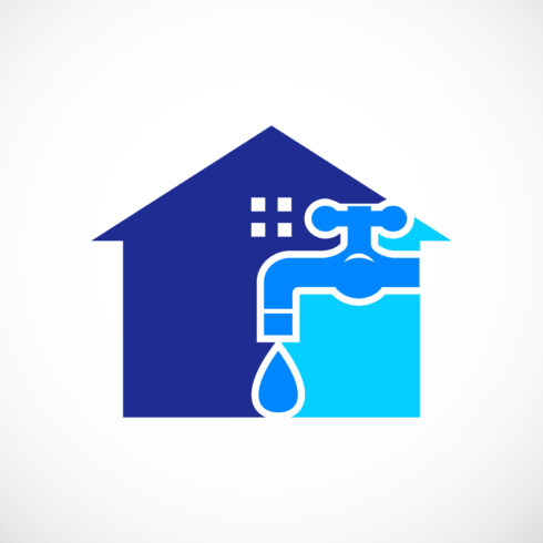 Plumbing company logo design, Vector design template cover image.