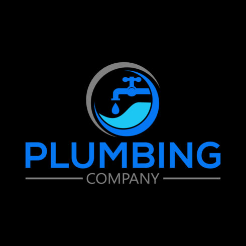 Plumbing company logo design, Vector design template cover image.