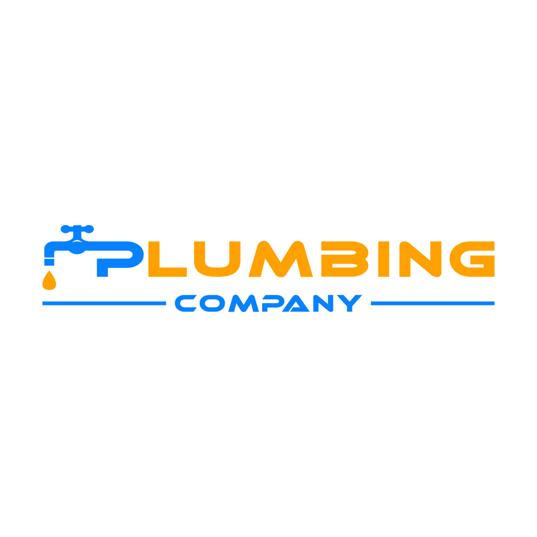 Plumbing company logo design, Vector design template preview image.