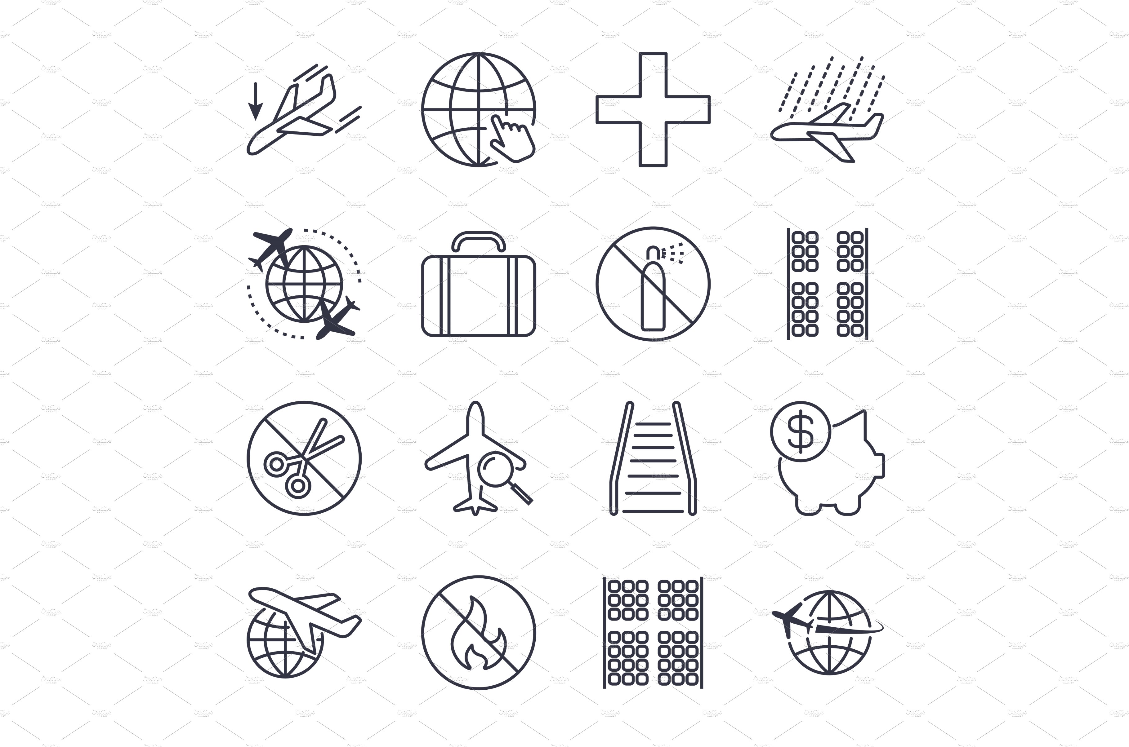 Airport and plane navigation icons cover image.