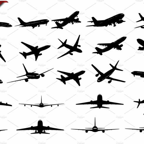 Set of Airplanes Silhouettes cover image.