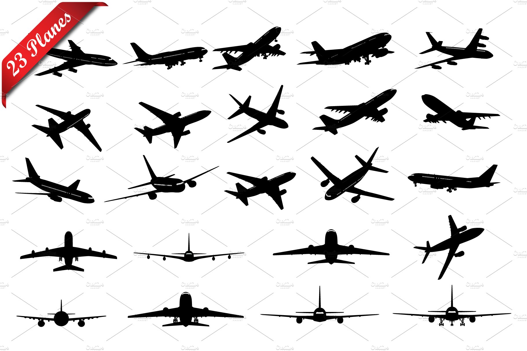 Set of Airplanes Silhouettes cover image.