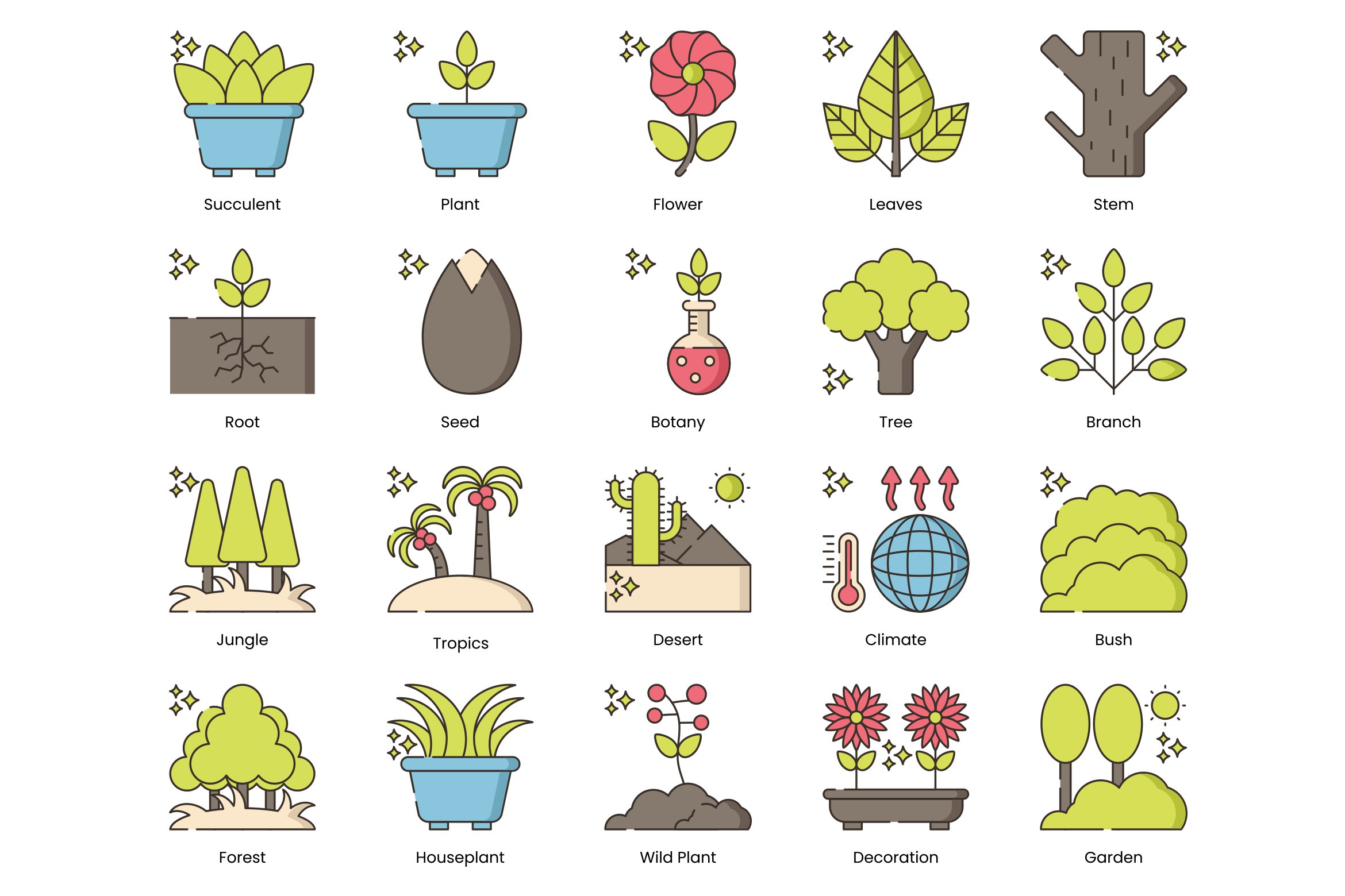 90 Plants Icons | Hazel preview image.
