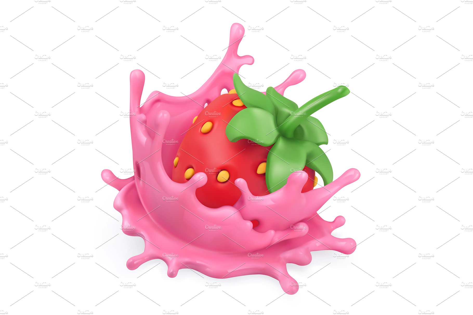 plasticine strawberry vector icon 252