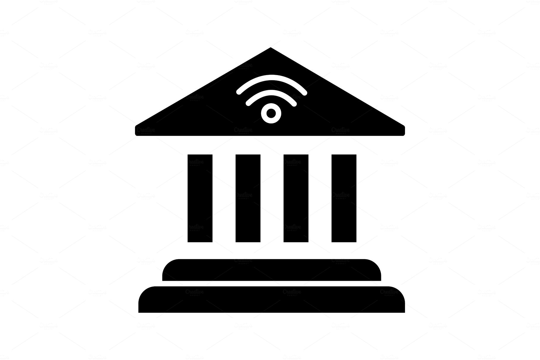 Online banking glyph icon cover image.