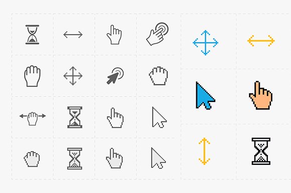 Pixel cursors icons cover image.