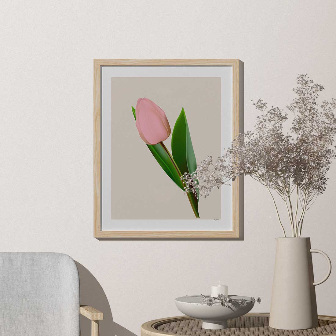 Pink tulips clipart vector, png, jpeg preview image.