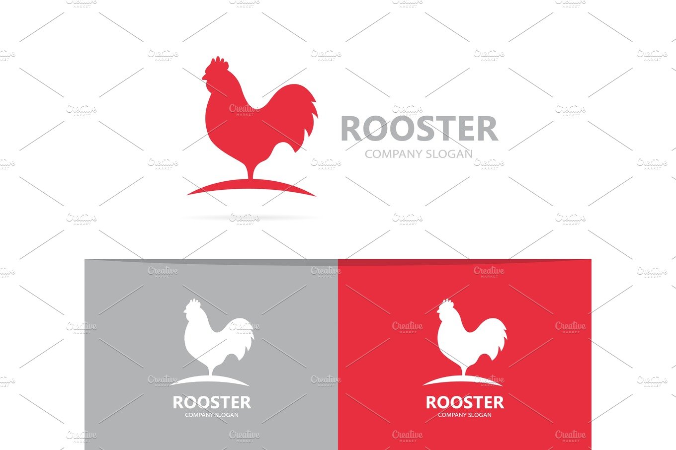 Vector of red rooster logo combination. Cock and chicken symbol or icon. Un... preview image.